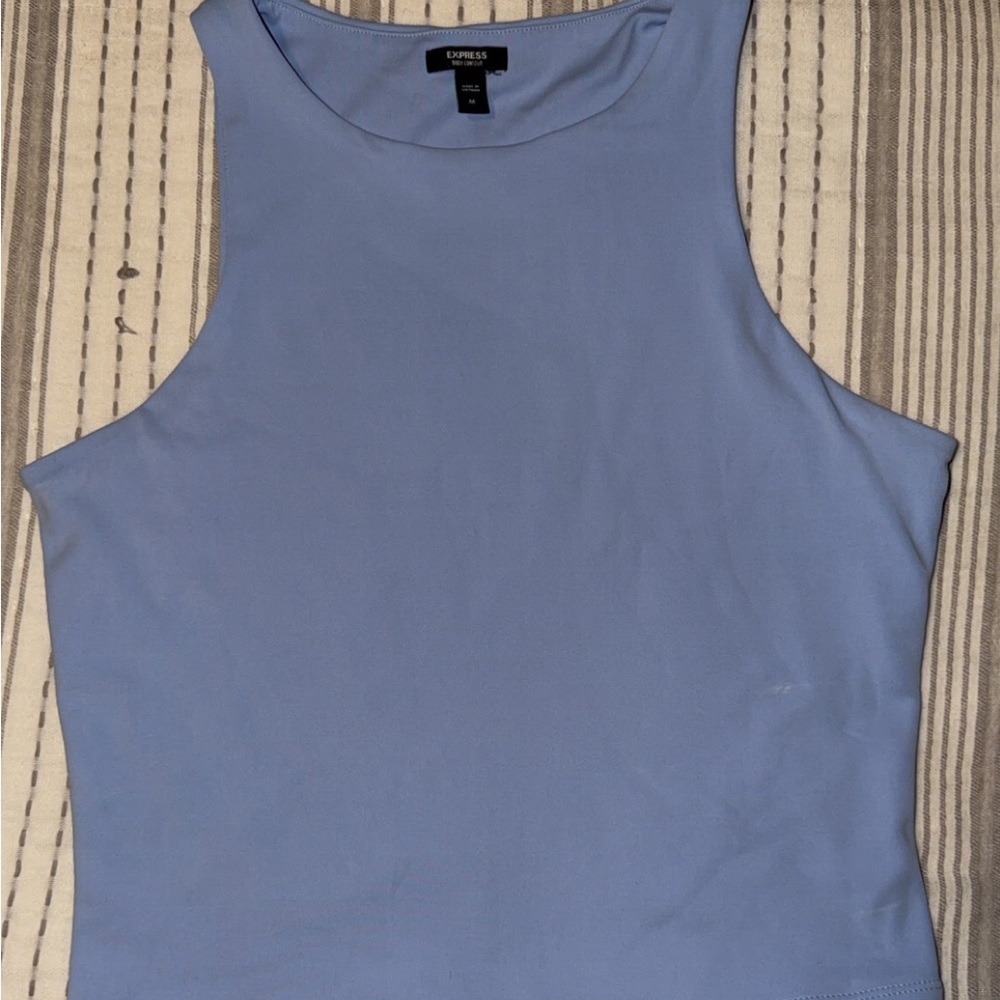 Express Soft Powder Blue Tank • Size: M • High Neckline • Sleeveless